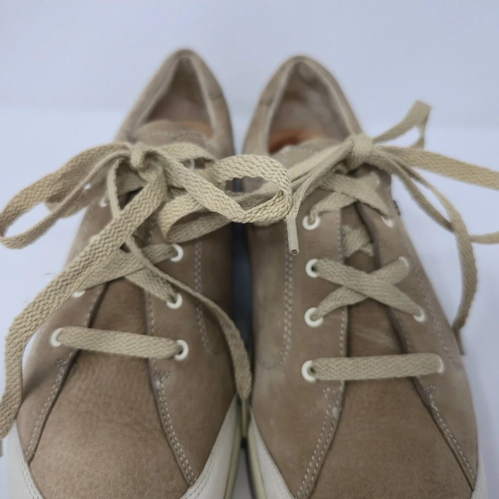 Finn Comfort Cusco Soft Shoes Sneakers Leather Tan Cream EU 43